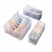 3 buc. Organizator sertar pentru lenjerie de corp. Dulap pliabil Separatoare de haine Compartimente din nylon pentru comoda Set cutie de depozitare pentru sutiene