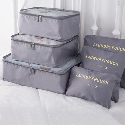 6 bucăți de depozitare haine de călătorie pungi impermeabile organizator de bagaje portabil husă cub de ambalare