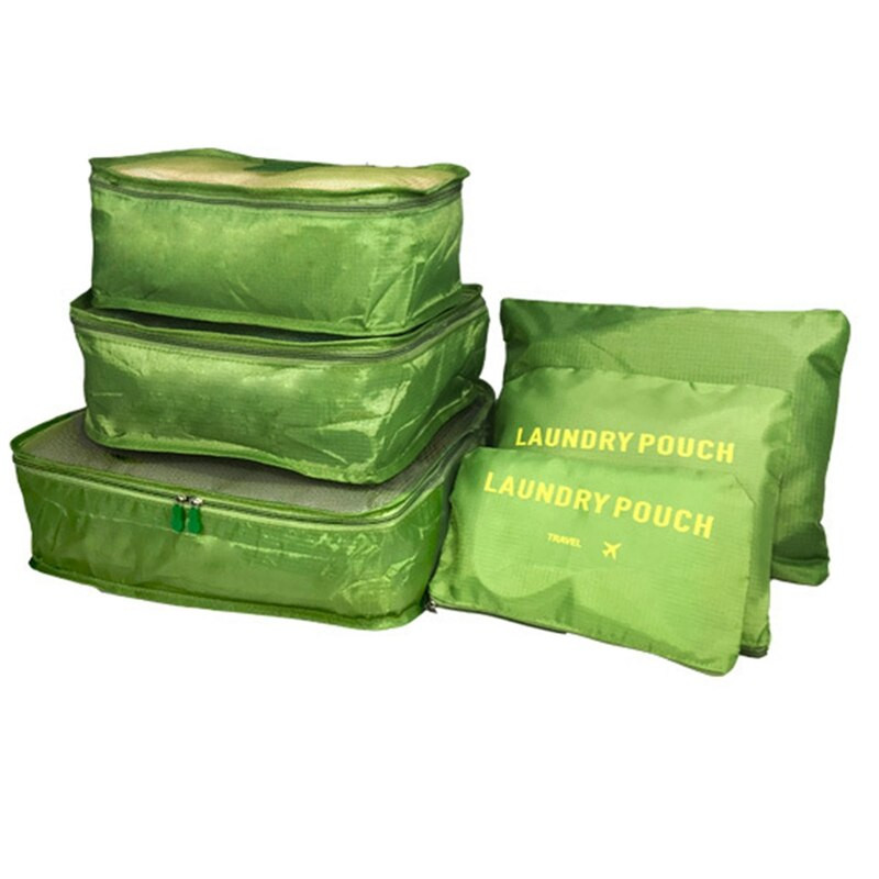 6 бр. Съхранение на дрехи за пътуване Водоустойчиви чанти Преносим органайзер за багаж Торбичка Опаковъчен куб
