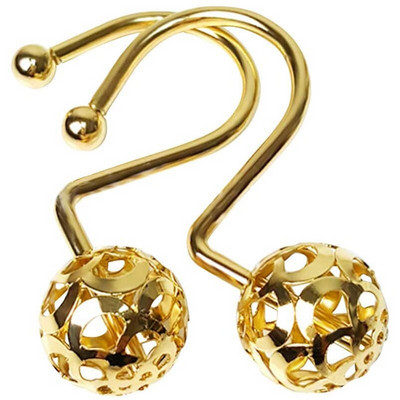 Dušo užuolaidų kabliukų žiedai, 12 dekorų rinkinys, metalas, atsparus rūdims vonios kambariui