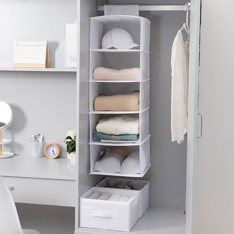1/3/5-polica Viseći ormar Organizator Oxford tkanina Sklopivi stalak za pohranu donjeg rublja Ručna torba za odjeću Dodaci za ormar B03E