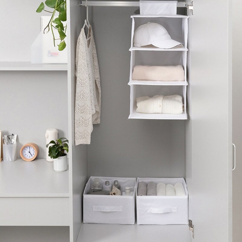 1/3/5-polica Viseći ormar Organizator Oxford tkanina Sklopivi stalak za pohranu donjeg rublja Ručna torba za odjeću Dodaci za ormar B03E