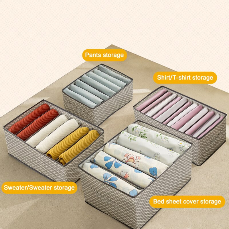 Szekrényrendező fehérneműhöz zoknihoz Otthoni szekrény elválasztó tárolódoboz Tároló nem szőtt ruhákhoz Összehajtható fiókos rendszer