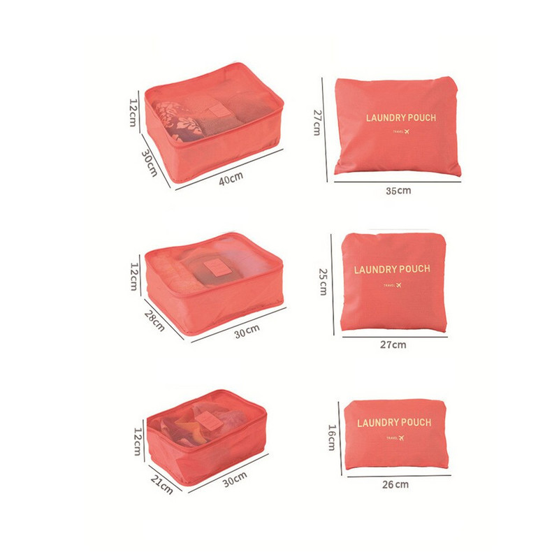 6 vnt. Kelioninio laikymo krepšio rinkinys drabužiams Tvarkingas Organizatorius Drabužių spinta Lagaminas Krepšelis Kelioninis Organizatorius Krepšys Dėklas Batai Pakavimas Kubas Krepšys