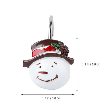 Γάντζος κουρτίνας Ντους Hookshangers Χιονάνθρωπος Μπάνιο Χριστουγεννιάτικη Κλειδαριά Κυλιόμενη Κρεμαστό Κρεμαστό