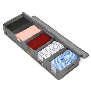 Πτυσσόμενες τσάντες κάτω από το κρεβάτι Πακέτο 5 πλέγμα κάτω από το κρεβάτι Κουτιά αποθήκευσης Χοντρά αναπνέοντα ρούχα κάτω από το κρεβάτι Τσάντες αποθήκευσης Organizer με φερμουάρ