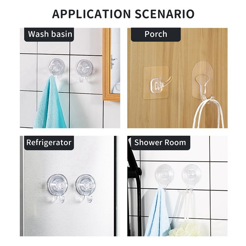 Kuke za usisavanje za kupaonicu, kuka za tuširanje za višekratnu upotrebu (paket od 4 komada), vakuumska kuka za usisavanje - držač za britvu - višenamjenski-FS-PHFU
