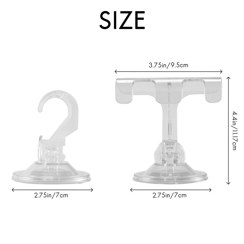 Kuke za usisavanje za kupaonicu, kuka za tuširanje za višekratnu upotrebu (paket od 4 komada), vakuumska kuka za usisavanje - držač za britvu - višenamjenski-FS-PHFU