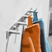 AT35 14In Rankšluosčių kabliukai Vonios palto kablys nerūdijančio plieno sienoje montuojami kabliukai 4 sunkiasvoriai kabliukai lentynos laikiklis sidabrinis