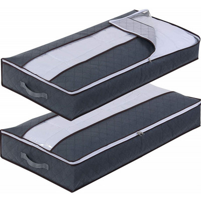 2 paketa sklopivih torbi ispod kreveta, velike kutije za odlaganje ispod kreveta, debele prozračne torbe za odlaganje odjeće ispod kreveta, organizator s patentnim zatvaračem
