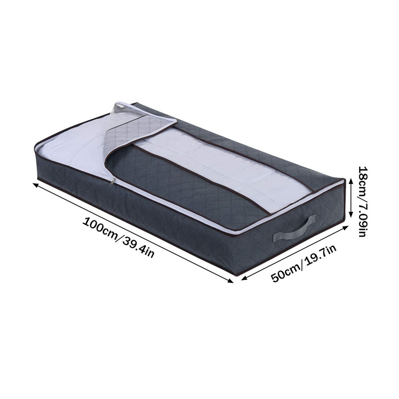 2 Supakuokite sulankstomus po lova krepšius Didelės po lova daiktadėžės Storos kvėpuojančios apatinės lovos drabužių laikymo krepšiai su užtrauktuku.