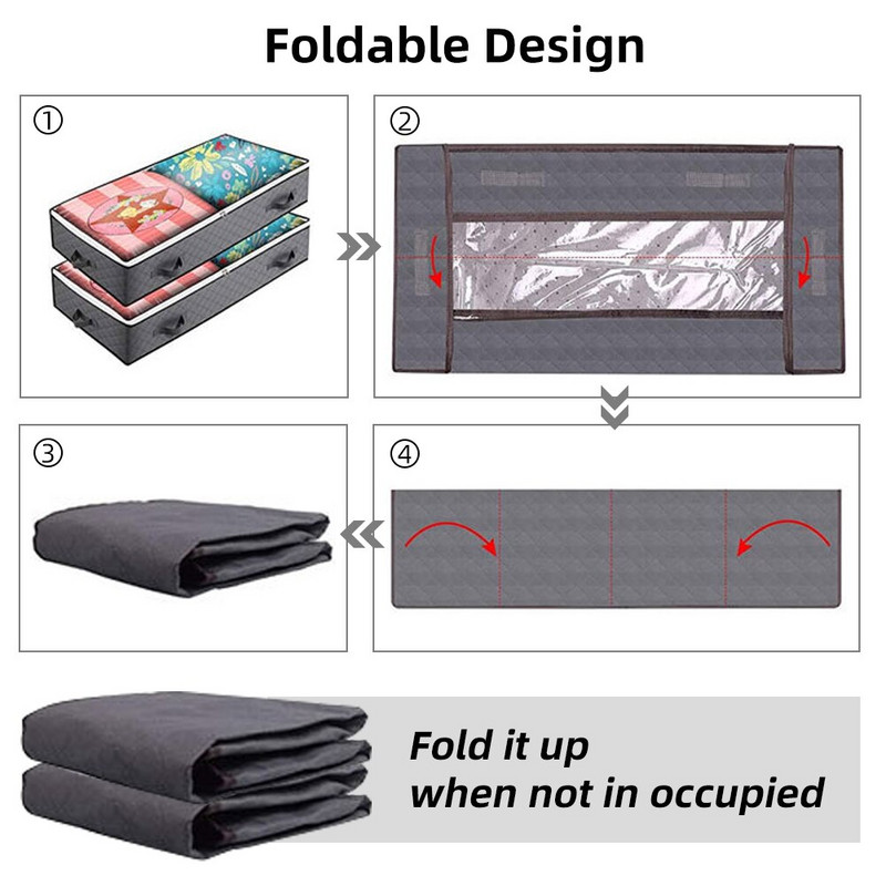 Apģērbu glabāšanas soma Saliekama sega sega Šķirošanas maisi Putekļu necaurlaidīgs skapis Zem gultas Uzglabāšana Mitrumizturīgs organizators