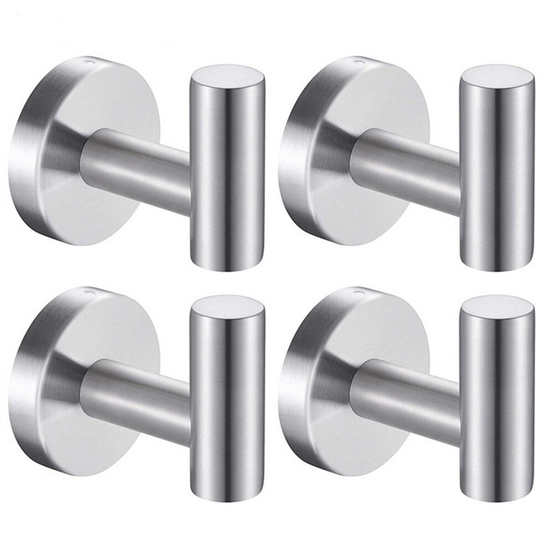 4 DB matt fekete köntös kampók nagy teherbírású ajtó akasztó törülköző köpeny ruha szekrény szekrény szivacs kampó a fürdőszobához