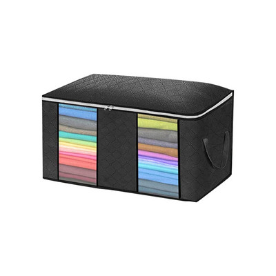 Negabaritinis drabužių laikymo krepšys su skaidriu langu, tvirtu užtrauktuku, sulankstomas medžiaginis krepšys su rankenomis patalynei, paguodams