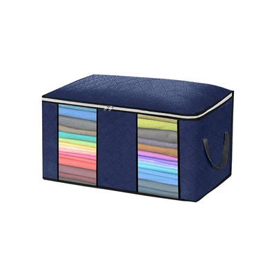 Negabaritinis drabužių laikymo krepšys su skaidriu langu, tvirtu užtrauktuku, sulankstomas medžiaginis krepšys su rankenomis patalynei, paguodams