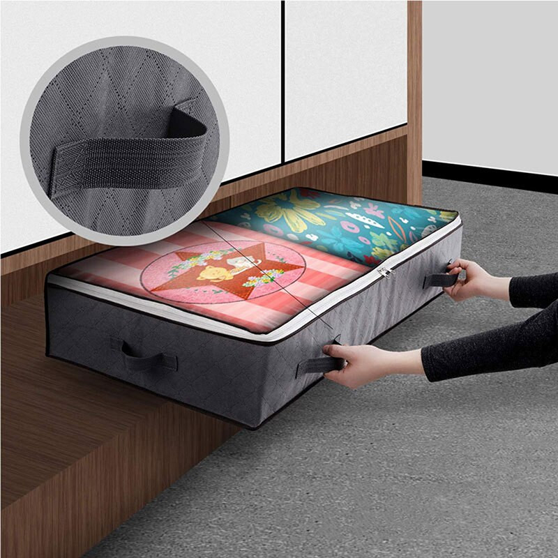 Krepšiai po lova Didelės talpos kvėpuojantys neaustinės medžiagos po lova laikymo dėžės antklodėms pagalvėms antklodėms