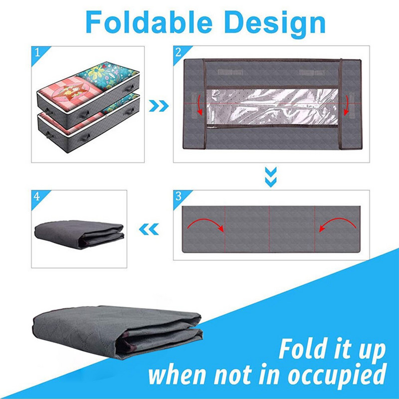 Organizator de dulap Geantă de depozitare a hainelor Organizatoare de depozitare de capacitate mare Fermoar din oțel inoxidabil pentru cuverturi Lenjerie de pat haine