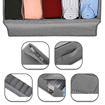 Сгъваеми чанти под леглото Опаковка 5 мрежести кутии за съхранение под легло Дебели дишащи чанти за съхранение на дрехи под леглото Органайзер с цип