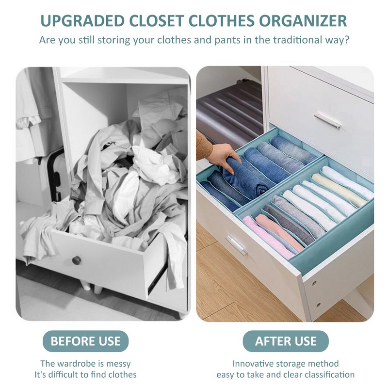 7/9 Gride Compartiment pentru haine Cutie de depozitare Sertar Cutie de separare plasă de stivuire Pantaloni Despărțitor de sertar Cutie de spălat Organizator de acasă