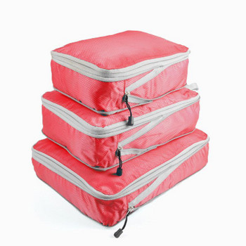 Μεγάλη χωρητικότητα 3 τεμάχια/σετ Τσάντα συμπίεσης Ταξιδίου Αδιάβροχη φορητή νάιλον τσάντα αποσκευών Πάπλωμα ρούχων σπιτιού Πτυσσόμενη τσάντα φινιρίσματος