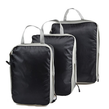 Голям капацитет 3 бр./компл. Компресионна чанта за пътуване Водоустойчива преносима найлонова чанта за багаж Домашно облекло Сгъваема довършителна чанта