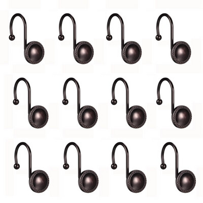 VRUĆA AKCIJA Kuke za tuš zavjese, ukrasne prstenove za kuke za zavjese, 12 kom nehrđajuće kuke za tuš za šipke za kupaonske zavjese