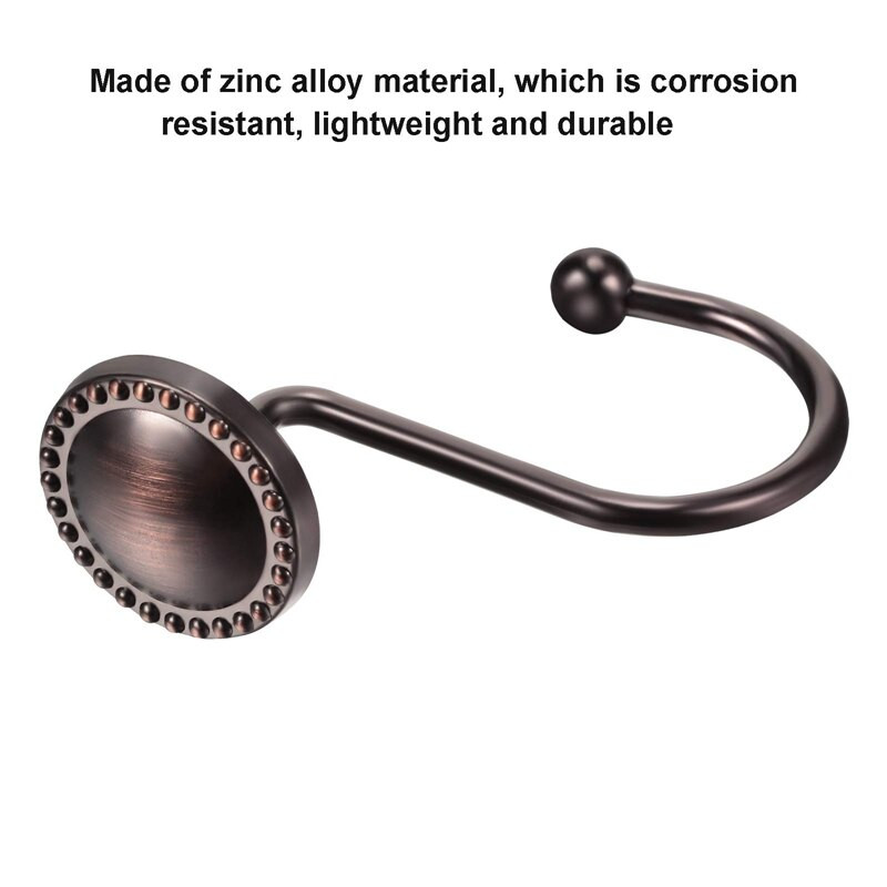 VRUĆA AKCIJA Kuke za tuš zavjese, ukrasne prstenove za kuke za zavjese, 12 kom nehrđajuće kuke za tuš za šipke za kupaonske zavjese