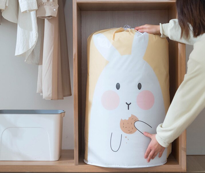 Naujas PEVA cilindro tipo medvilninis antklodės maišelis vandeniui atsparus spausdinimas medvilninis antklodės laikymo krepšys drabužių apdailos dulkių maišelis