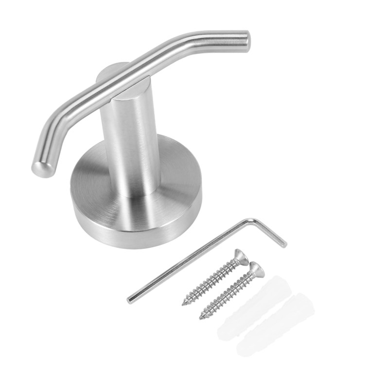 Διπλός γάντζος ρόμπας, 304 ανοξείδωτοι γάντζοι για παλτό και πετσέτα για μπάνιο, επιτοίχια, βουρτσισμένο νικέλιο