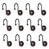 Cârlige pentru perdele de duș, inele decorative pentru perdele de duș, 12 buc. cârlige de duș rezistente la rugină pentru tije pentru perdele de baie