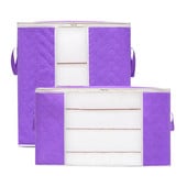 Összecsukható tárolótáska rendszerező nagy kapacitású ruhatároló táska megerősített fogantyús cipzárral és átlátszó ablakos tárolóval F