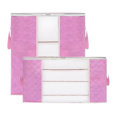 Összecsukható tárolótáska rendszerező nagy kapacitású ruhatároló táska megerősített fogantyús cipzárral és átlátszó ablakos tárolóval F