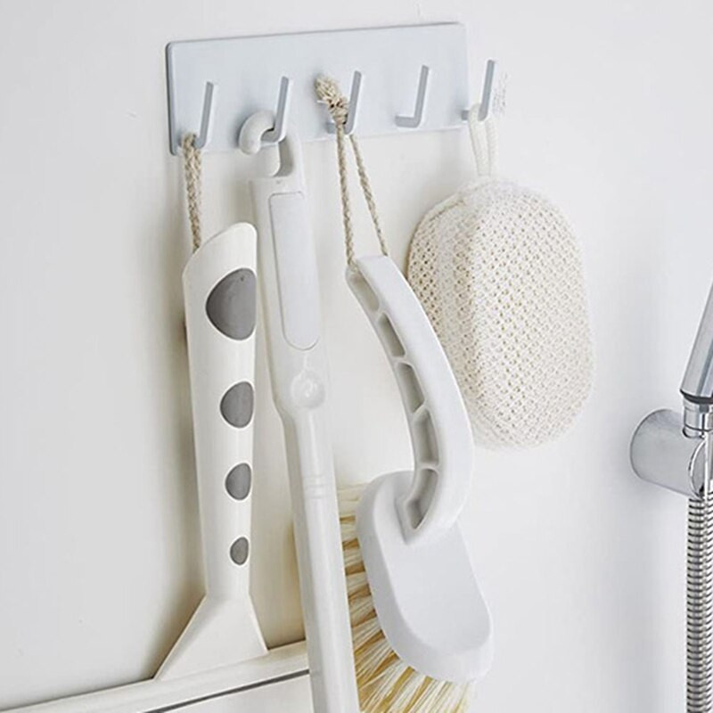 Mágneses konyhai kampós állvány Ingyenes perforált falú fürdőszobai ötlengős oldalakasztó