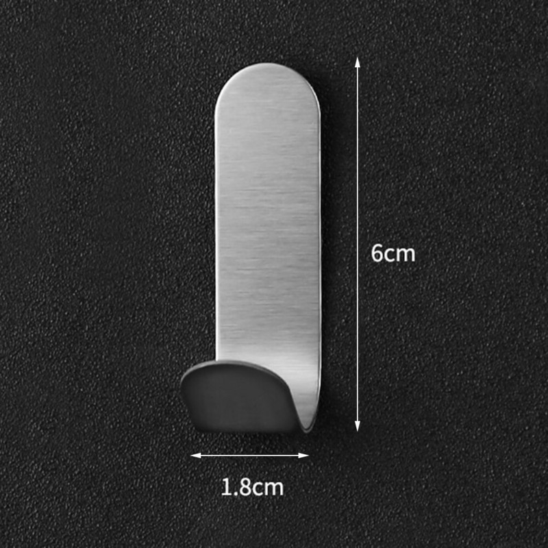 20db rozsdamentes acél J-alakú ragadós horog vízálló öntapadó fali ragadós kampó konyhai tárolófüzér törölköző akasztó