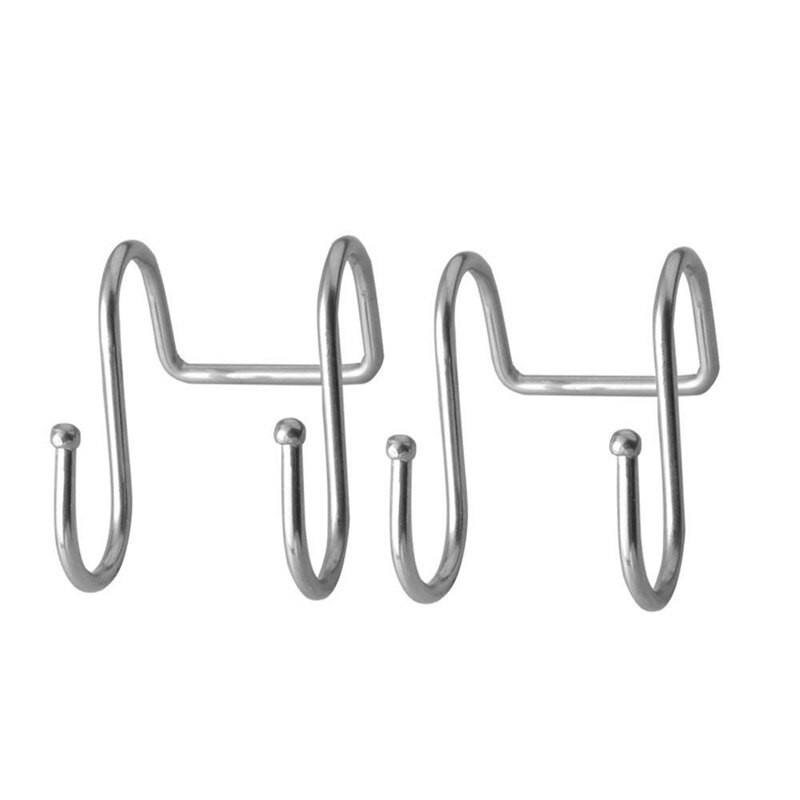 12 db S rozsdamentes acél felfüggesztő kampók konyhai edényekhez vagy hentes húshoz - 10 db 8,1 x 5 cm és 2 db 7,3 cm x 5 cm