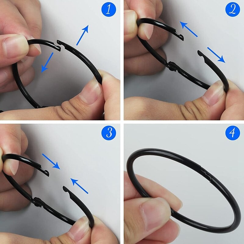 Pachet de 30 de inele pentru perdele de duș, cârlige circulare pentru perdele de duș pentru baie, cârlige decorative pentru inele de duș din metal, rezistente la rugină