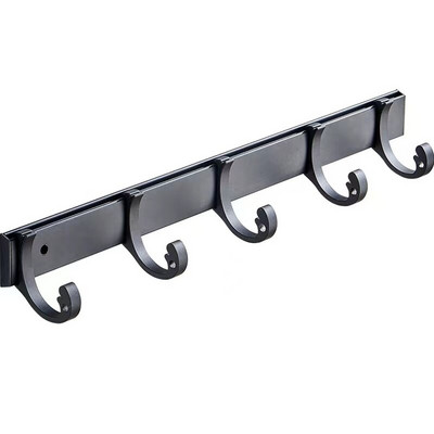 Rankšluosčių chalato kabliukai, juodi aliuminio durelės, pakabinami prie sienos, vonios paltukų kabykla, skirta vonios kambario virtuvės įrangai