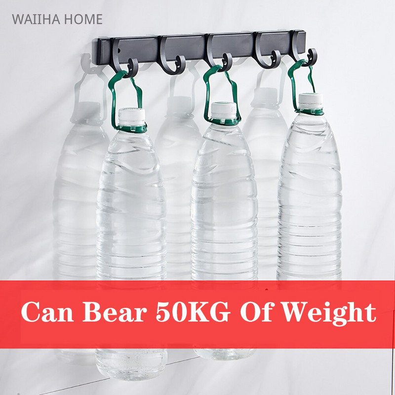 Rankšluosčių chalato kabliukai, juodi aliuminio durelės, pakabinami prie sienos, vonios paltukų kabykla, skirta vonios kambario virtuvės įrangai