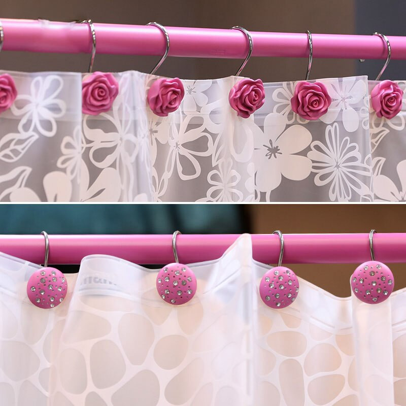 Cârlige pentru perdele roz Perdele de duș din oțel inoxidabil.