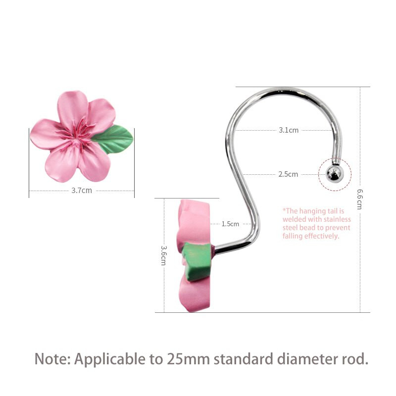 Cârlige pentru perdele roz Perdele de duș din oțel inoxidabil.