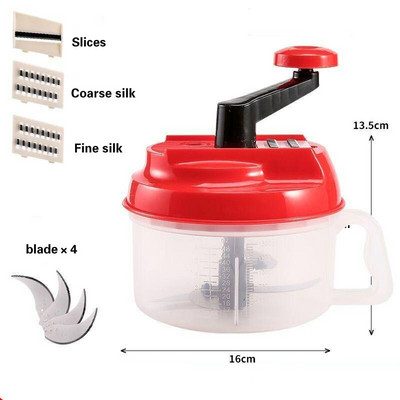 Mixer Robot de bucătărie Manual de bucătărie Blender puternic de ouă Tocător de carne Tocător de legume Tocător cu lame din oțel inoxidabil