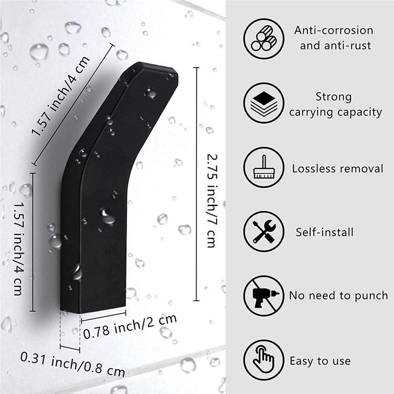 2/3/5/10 vnt. Gręžimo nereikia Drabužių krepšių pakabos kabliukai Virtuvės laikymo rankšluosčių kablys vonios kambariui Sieninės pakabos Kabliukas Vonios priedai