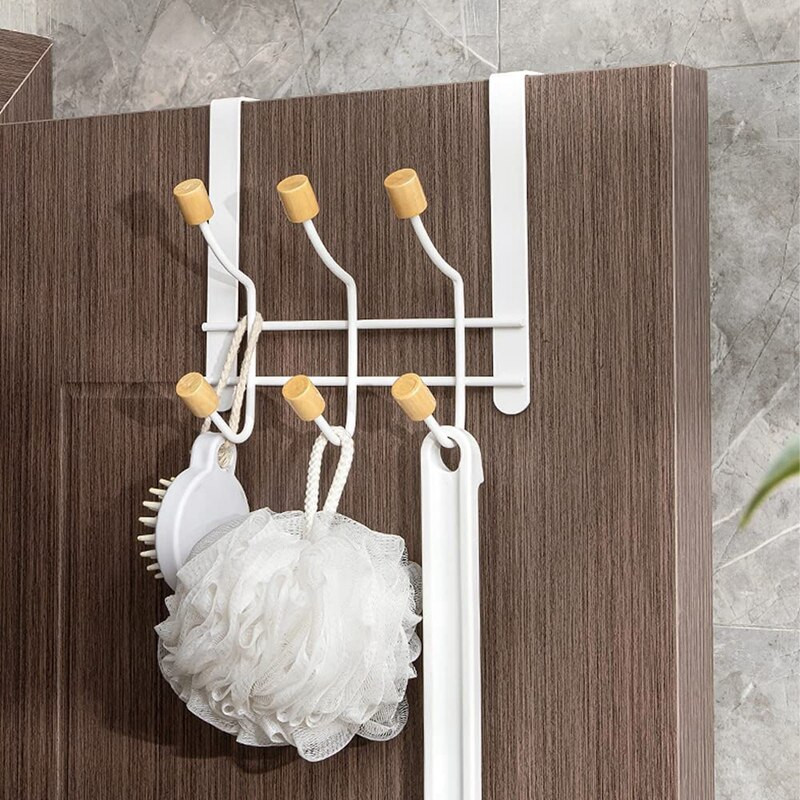 Virš durų kabykla, kabliukai miegamiesiems / vonios kambariui, tvirti metaliniai paltų kabliukai virš durų rankšluosčių chalatų diržui
