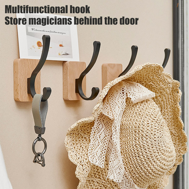 4 db fali kabát akasztó bükk kabát horgok falra szerelhető tartós köntös kampók fogas Erős nagy teherbírású kabátakasztók dekoratív