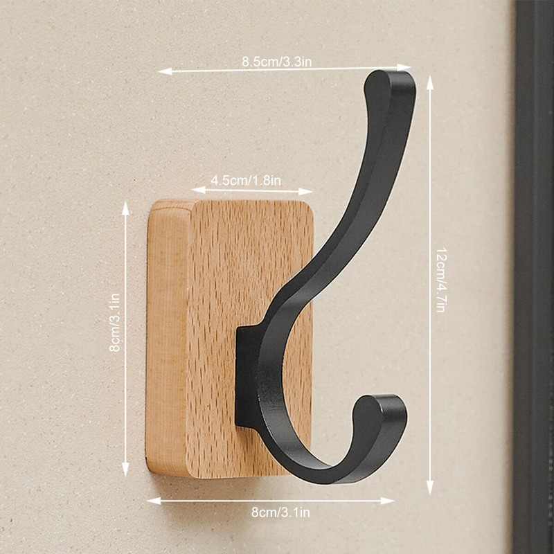 4 db fali kabát akasztó bükk kabát horgok falra szerelhető tartós köntös kampók fogas Erős nagy teherbírású kabátakasztók dekoratív