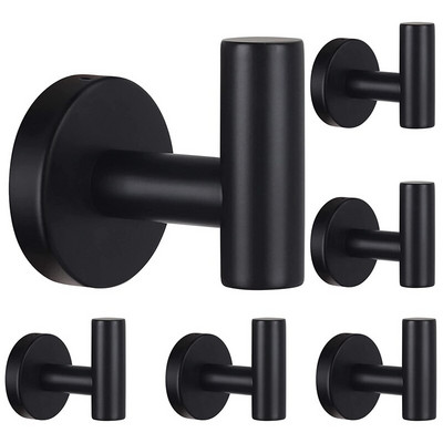 Vonios kambario kablys Sieninis rankšluosčių kabliukas 6 vienetų juodas kabliukas vonios kambariui virtuvei Garažas Namai Viešbutis Biuro spintelė