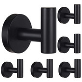 Vonios kambario kablys Sieninis rankšluosčių kabliukas 6 vienetų juodas kabliukas vonios kambariui virtuvei Garažas Namai Viešbutis Biuro spintelė