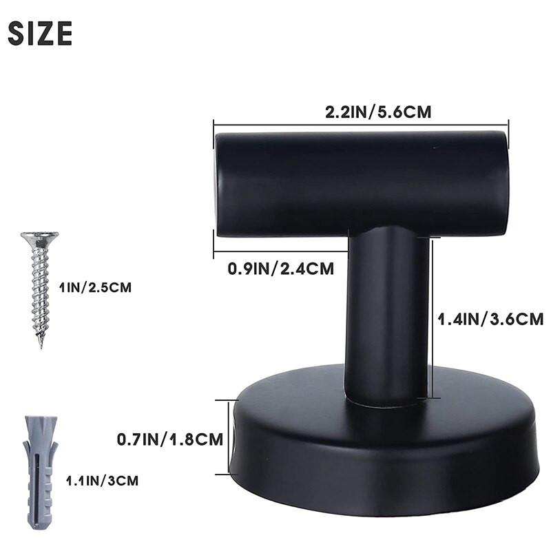 Vonios kambario kablys Sieninis rankšluosčių kabliukas 6 vienetų juodas kabliukas vonios kambariui virtuvei Garažas Namai Viešbutis Biuro spintelė