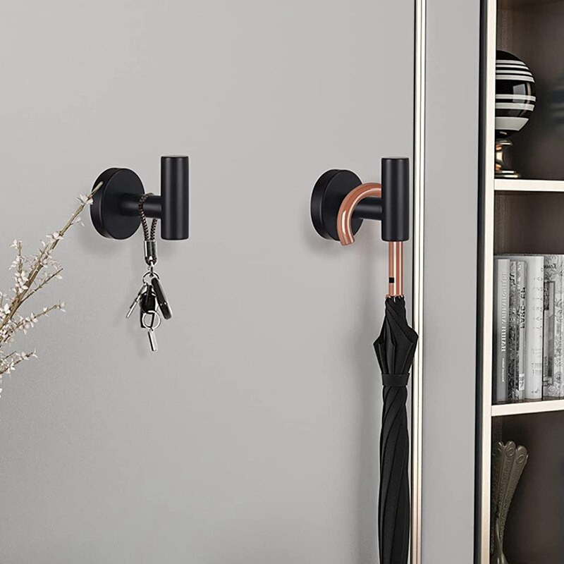 Vonios kambario kablys Sieninis rankšluosčių kabliukas 6 vienetų juodas kabliukas vonios kambariui virtuvei Garažas Namai Viešbutis Biuro spintelė