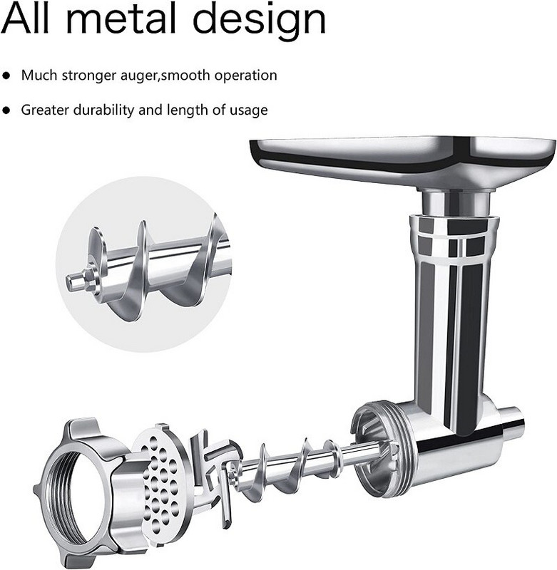 Metalinis mėsmalės priedas prie KitchenAid stovo maišytuvo strypo malūnėlio dešros užpildymo priedas, skirtas KitchenAid trintuvui